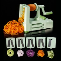 multi blades manual kitchen vegetable cutter slicer spiralizer