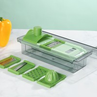 Multifunction Vegetable Chopper Slicer Dicer 4 In 1 Vegetable Slicer Mandolin With Container Lid